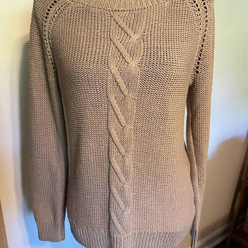 Apt. 9 Tan Cable Knit Turtleneck Sweater
